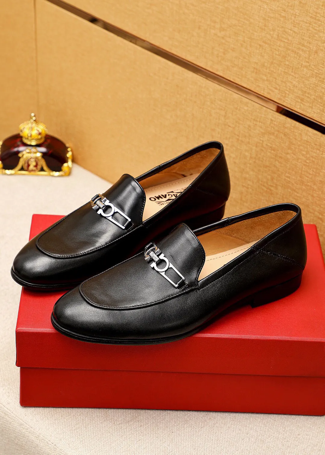 Men's shoes 💰480 💐[Ferragamo/Ferragamo] (high-end Niuli) New 🐲Ferragamo* Ferragamo classic formal leather shoes! The upper is made of imported first-layer cowhide and the upper is made of comfortable first-layer cowhide leather lining! Original wear-resistant rubber outsole! High quality products! Code number 38-44 (45🉑️customized)